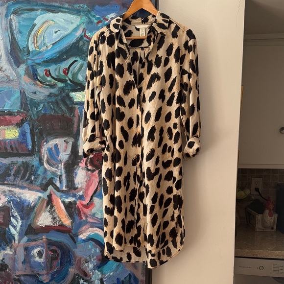 H&M Dresses & Skirts - H&M Leopard Print Maxi Dress - Black and Tan